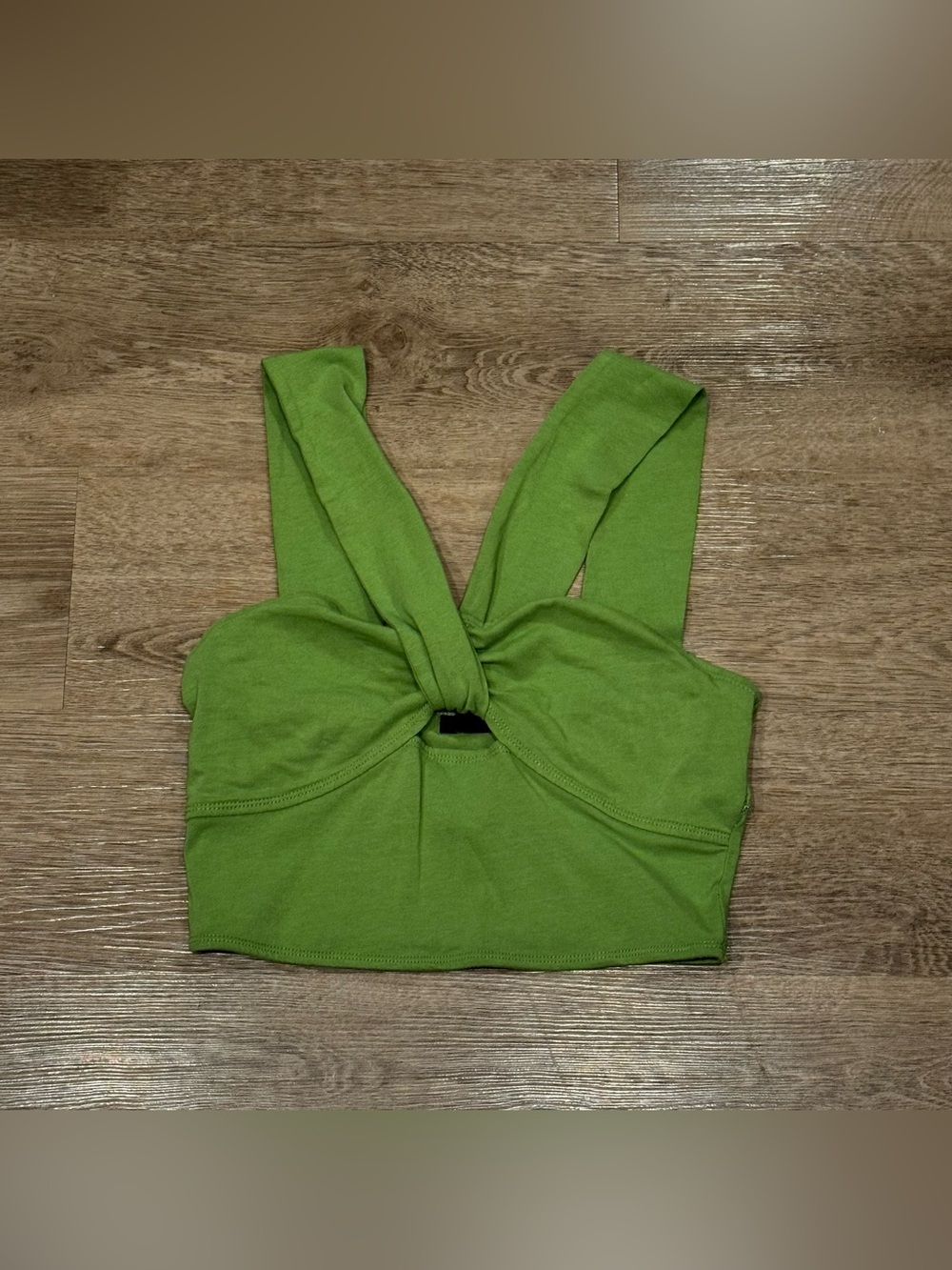 Forever 21 Lime Green Twist-Knot Crop Top